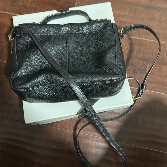 Fossil black leather crossbody sachel bag - Picture 4 of 9